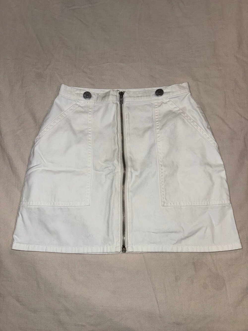 BDG Urban Outfitters White Zip Front Mini Skirt Size XS